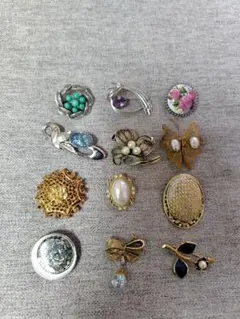 まとめ売り　ヴィンテージブローチ12点セット
