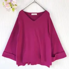【クリアインプレッション】 ウール混 ニット セーター （M） 袖フレア