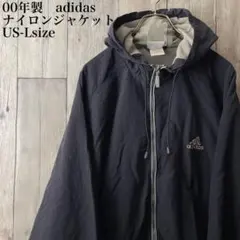 00’s アディダスvintage古着ナイロンジャケットL 刺繍ロゴY2K