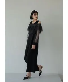 【新品】結婚式 お呼ばれ 二次会3way tulle ruffles dress