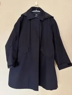 ユニクロ ブロックテックリラックスハーフコート Sサイズ ブラック