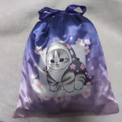 mofusand巾着入りブランケット桜満開　夜桜