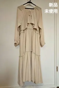 《新品》merry jenny　サテンレイヤード ティアードワンピース