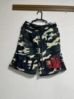 カモフラージュ柄 スウエットショーツ M