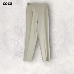 は*ぃ様 coca コカ　スラックスパンツ　ウエストゴム　ベージュ　M リラック
