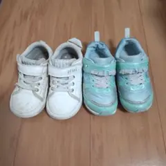 IFME ホワイト スニーカー マジックテープ ムーンスター 水色スニーカー