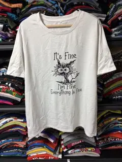 It's Fine プリントTシャツ ホワイト 3XL