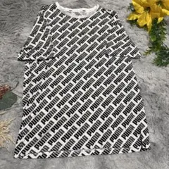 PUMA プーマ 総柄 ロゴ プリント Tシャツ ホワイト ブラック Mサイズ