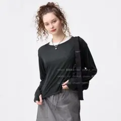 ドライシアーT(長袖)GA+E　フィンガーホール有　GU