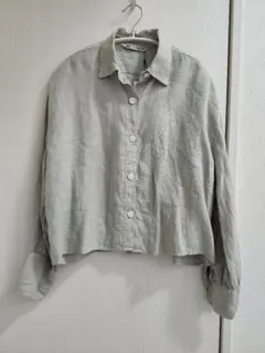 ZARA　ザラ　新品　シャツ　リネン　麻　長袖　夏服　レディース　ショート丈