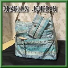 CHARLES JOURDAN ロゴ柄ショルダーバッグミストラルミニポーチ付