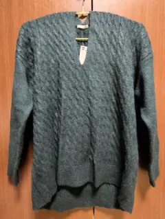 ジーユー ケーブルオーバーサイズVネックセーター