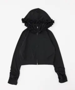 NICE CLAUP UVカット ロゴ刺しゅうフリルラメパーカーのサムネイル