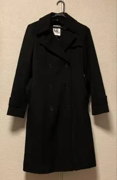 MK 黒 ダブルブレスト ロングコート