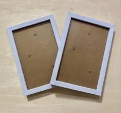 ホワイト木製フォトフレーム2個セット《結婚式・ウェルカムスペース》