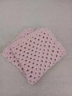 ピンク コットンハンカチ ハンドメイド