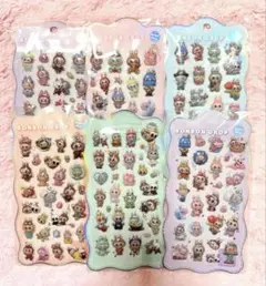 ラスト6セット☆ラブブ　シール　Labubu ぷくぷく　立体　ボンボン