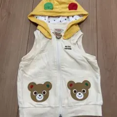 ミキハウス　フード付きベスト　プッチー