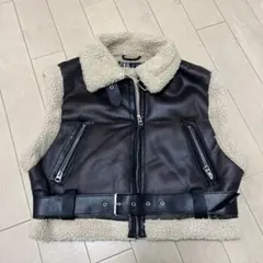 ZARA ブラウンムートンコート