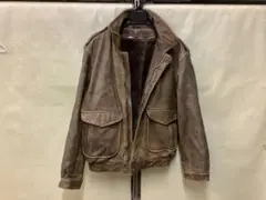 ‼️SALE‼️ビンテージブラウンレザー ジャケット 襟，内側ファー付き❣️