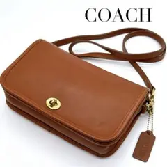 オールド コーチ USA製 レザー 本革 ショルダー バッグ ヴィンテージ 茶