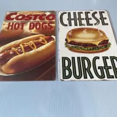 Costco Hot Dogs & Cheese Burger 看板 2枚セット