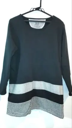 大きなsize　　カジュアル長袖トップス ストライプ・ギンガムチェック