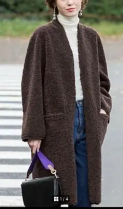 美品◆Adam et Rope リバーシブル フェイクボア&スエードコート