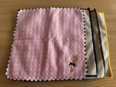 タオルハンカチ 1枚 刺繍 ＋おまけのミニタオル3枚