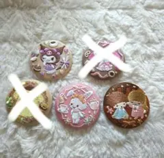 サンリオ キャラクター 刺繍ピンバッジ 3個セット