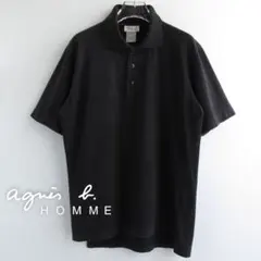希少❗️agnes b. homme ハーフジップ 半袖ポロシャツ ブラック - メルカリ
