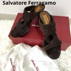 美品✨サルヴァトーレフェラガモ スエード ガンチーニ ヒール パンプス サンダル