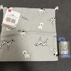 ドッグ柄巾着　ポーチ　マスキングテープ　シール　フレンチブルドッグ
