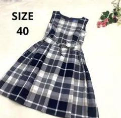 【完売品】極美品　✨ブルーレーベルクレストブリッジ　ワンピース　Lサイズ　リボン