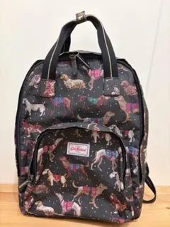 訳あり未使用品 Cath Kidston 犬柄 バックパック ブラック リュックのサムネイル