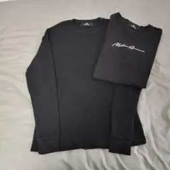 MATIN AVENIR ヘビーワッフルロングTシャツ ブラック + ロゴT