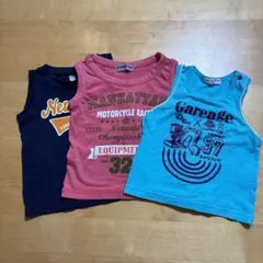 ノースリーブタンクトップ3枚セット.男の子.90cm