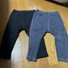 ユニクロレギンス80黒、デニム　2枚セット