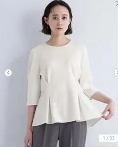 greenlabelrelaxingトリアセジャージタックウエストブラウス