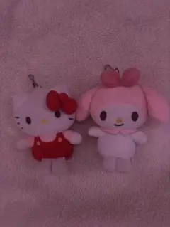 サンリオ ハローキティ マイメロディ ぬいぐるみ マスコット 2点セット