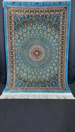 最高級 ペルシャ絨毯シルク イラン クム産 約115万ノット58×88cm