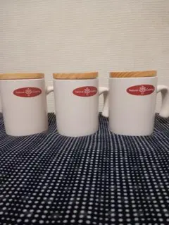木製蓋付きマグカップ　３個セット