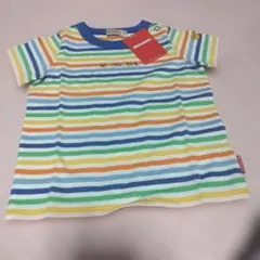 ミキハウス マルチボーダー 半袖Tシャツ 80