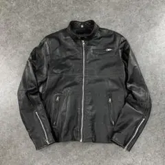 TRIBE Leather Jacket Single Riders Black