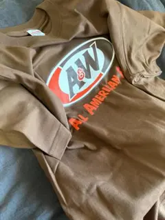 A&W　エイアンドダブリュ　ロゴTシャツ　ブラウン　沖縄