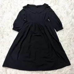 フォクシーニューヨーク ギャザー ストレッチ ワンピース ロゴ刺繍 42