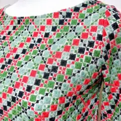 Sybilla シビラ◎上質 ノースリーブワンピース◎膝丈 総柄刺繍 緑 お洒落 Sybilla - 【希少】Sybilla シビラ 花火柄 ノースリーブ