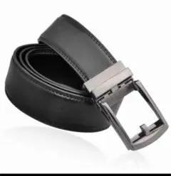 メンズ ベルト オートロック式 穴なし 紳士ベルト ビジネスブラック 115CM