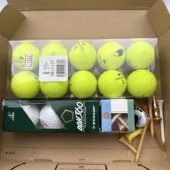 DUNLOP と蛍光イエロー 混合ゴルフボール13個