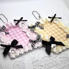 硬質ケーストレカケースホイップデコB8 ガーリー2点セット 白ピンクオレンジ